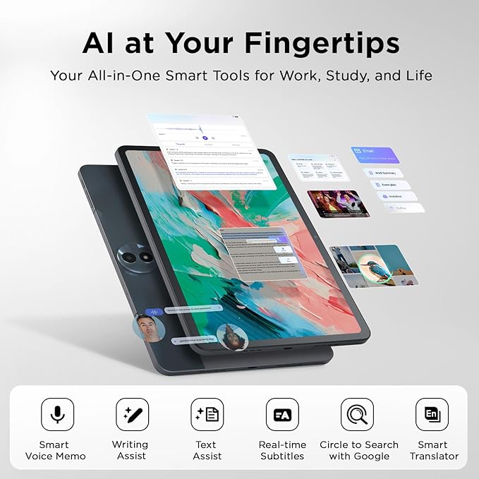 TCL NXTPAPER 11 Gen 2 Android Tablet, 11" Drawing Pad & Digital Notebook, Stylus & Flip Case Included, NXTPAPER 4.0 Display, Android 15, AI Tools, 6+6GB RAM, 64GB Storage, 8000mAh Battery, Gray