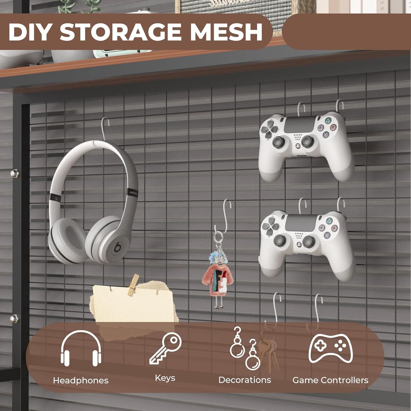 GCCSJ Bookshelf for Desk，2-Tier Desktop Bookshelf Organizer，Multifunctional Desktop Bookcase with Metal Frame & Wood Shelves，Perfect for Organizing Books, Magazines, Office Supplies - Brown