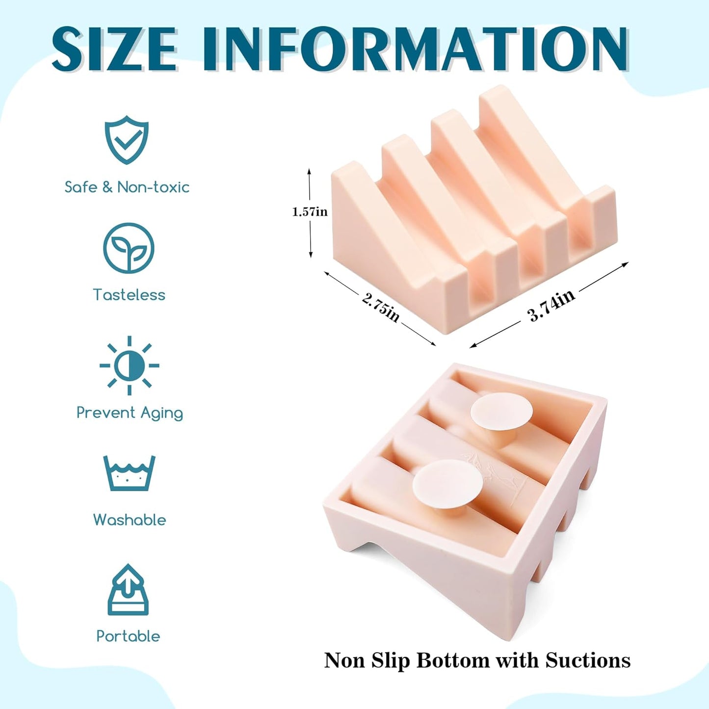 Self Draining Soap Dish,Silicone Suction Cup Soap Holder, Bathroom Soap Dish for Bar Soap,Can Extend Soap Life,Bathroom, Bath Tub, Kitchen Sink (4, Pink)