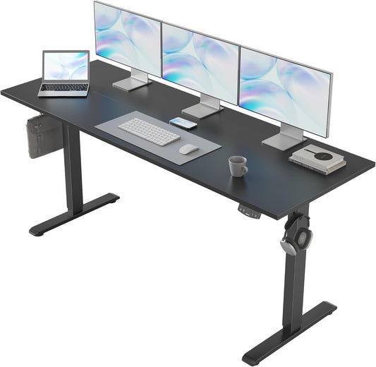Agilestic Electric Standing Desk, Large 63 x 24 Inches Height Adjustable Desk, Sit Stand up for Work Office Home, Ergonomic Rising Gaming Computer Table with Memory Preset, Black
