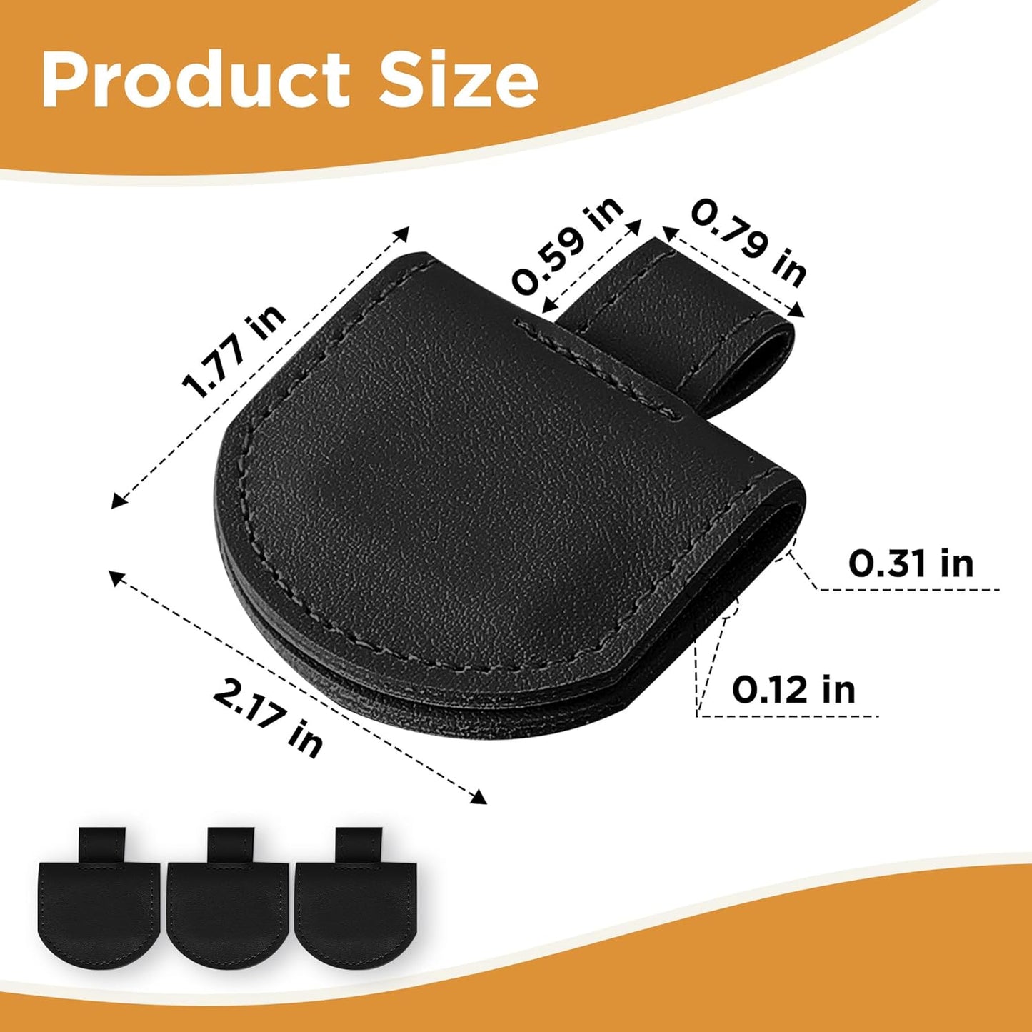 Magnetic Pen Loop Holder, Pencil Holder for Notebooks, Journals, Calendars, PU Leather 3 Pack