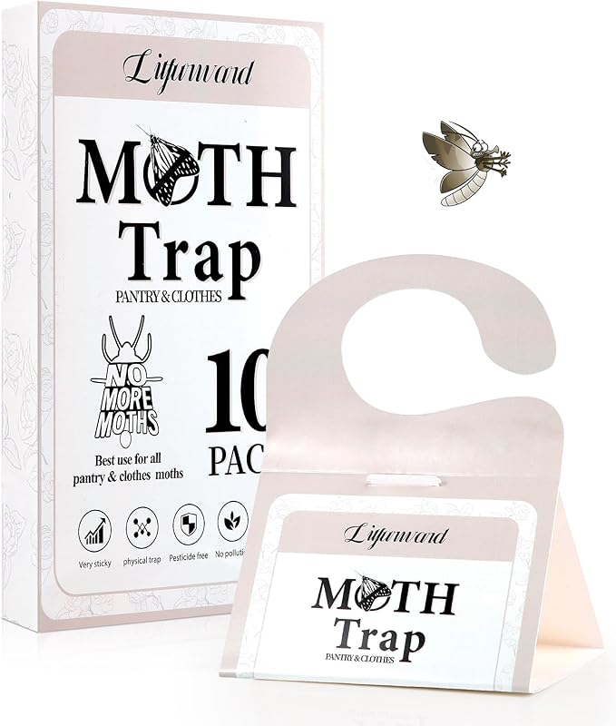 Pantry Moth Traps - Extra Strength Hanging Clothes Clothing Moth Traps with Pheromone for House Pantry Indoor Closets - 20 Pack