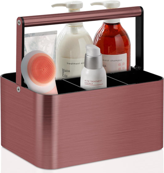 Shower Caddy Portable for College Dorm Room Essential, Bathroom Caddy Organizer with Handle and Adjustable Dividers, Shower Storage Tote, Plastic Shower Basket Bin for Shampoo Toiletry