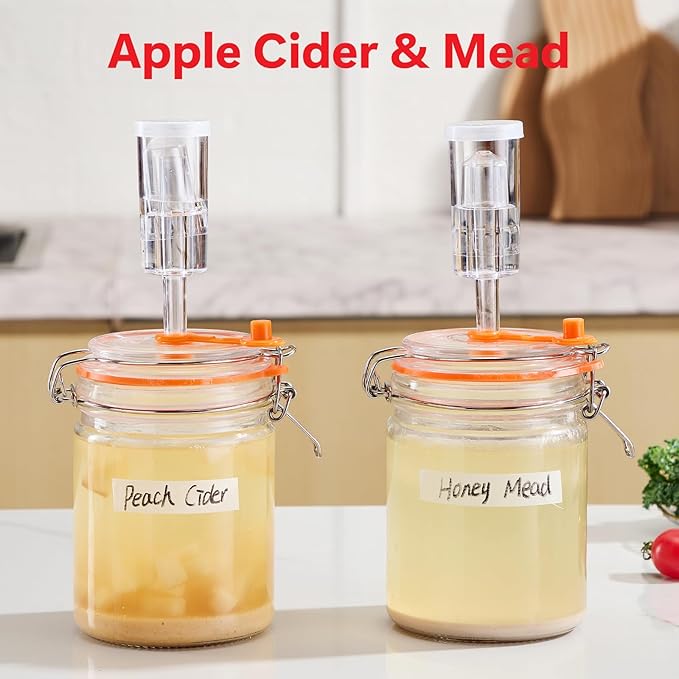 JILLMO Fermentation Jar, 700ml Fermenting Kit with Fermentation Weights and Airlocks, Pack of 2