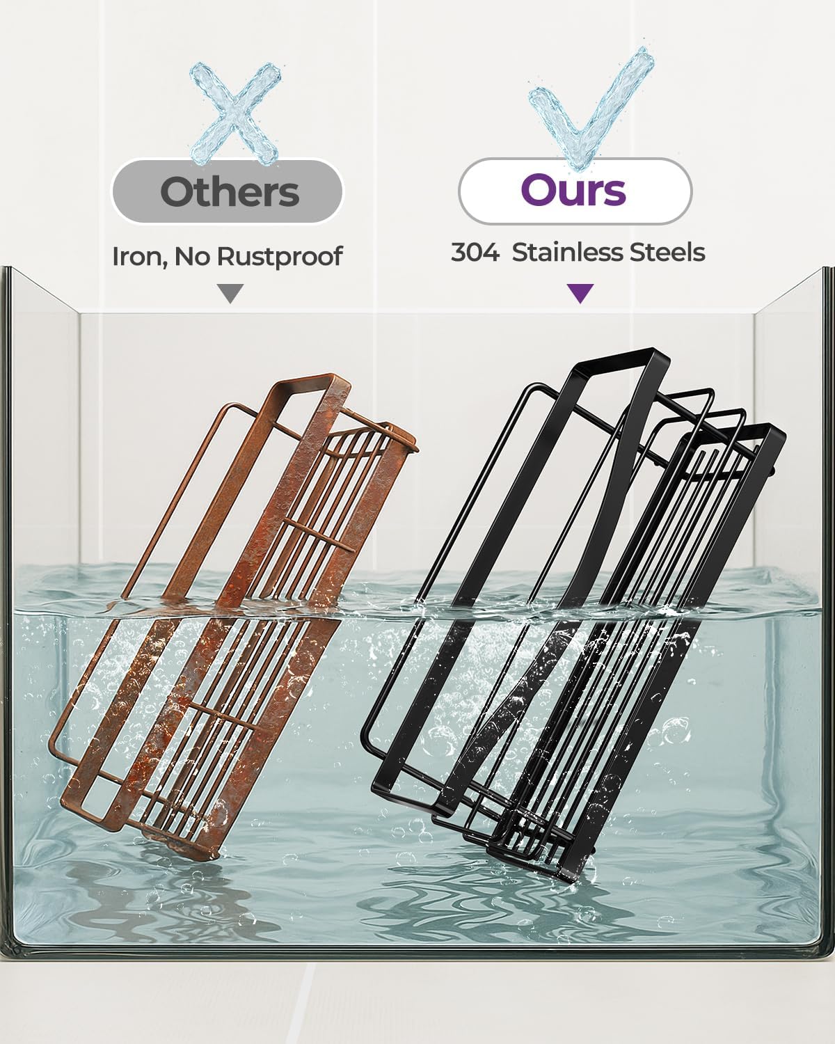 ODesign Shower Caddy 3 Pack-Shower Organizer Shelves Rack Rustproof SUS304 Stainless Steel for Bathroom Storage&Kitchen-No Drilling Adhesive Shower Caddy Shelf with 4 Hooks Suction Cup-Black