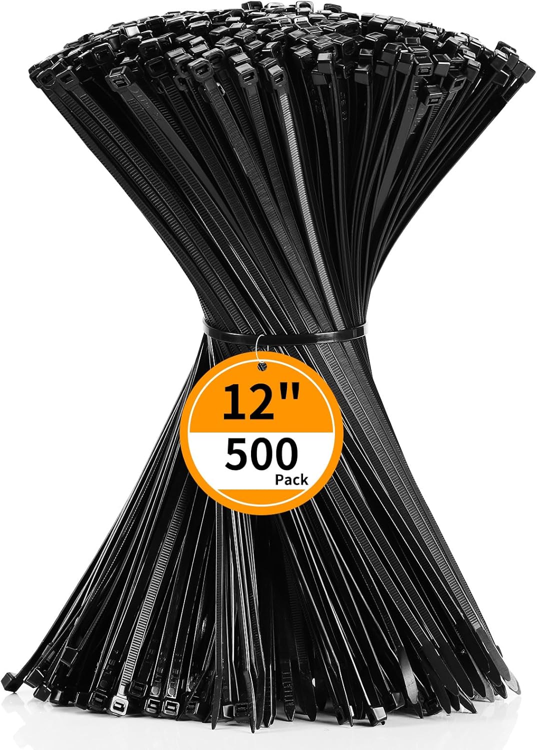 Cable Zip Ties 12 inch Cehony 500 Pack Black Zip Ties Heavy Duty 50lbs Tensile Strength Plastic Zip Ties for Outdoor and Indoor Multi-Purpose Cable Ties Self-Locking UV Resistant Wire Ties Wraps