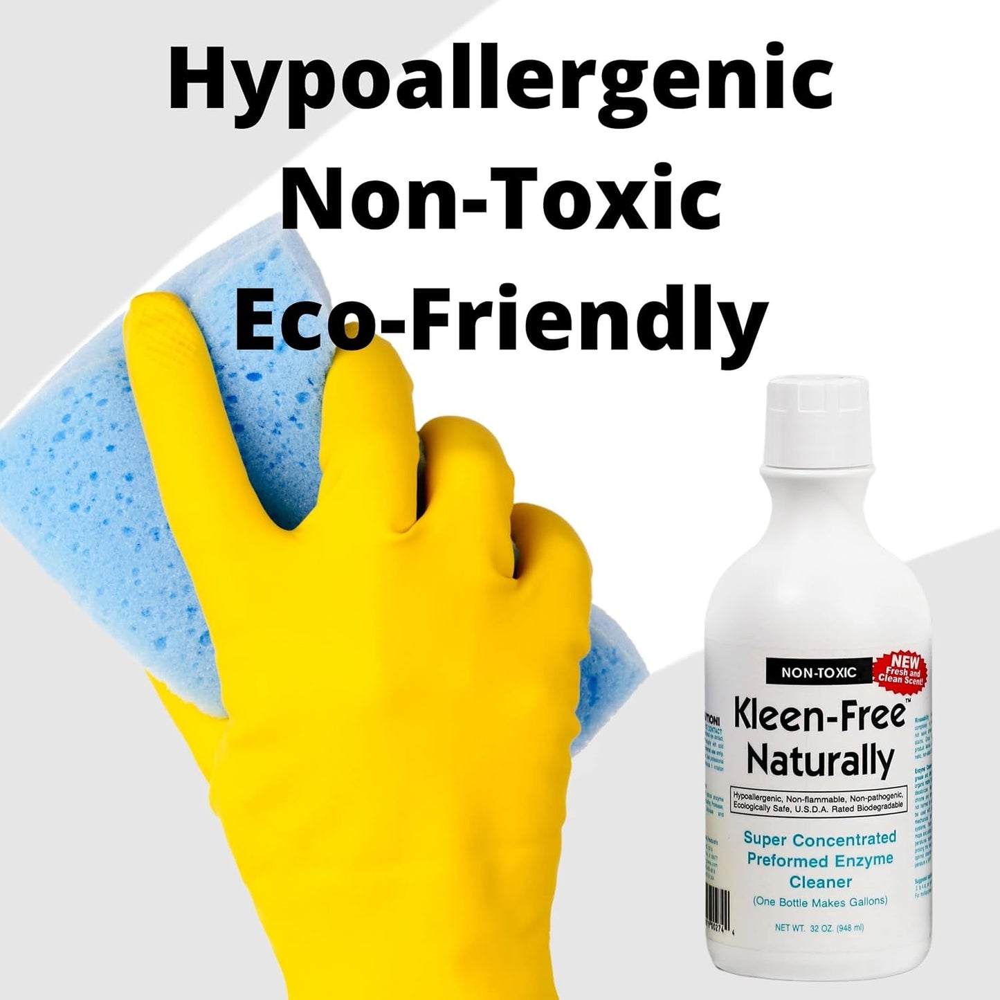 Naturally Preformed Enzyme Cleaner, Enzyme Solution, Multi-Purpose Cleaner, Laundry Additive and More - Concentrate - Fresh and Clean Scent - 32oz