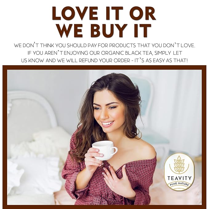 Teavity Organic Black Tea Pods for Keurig - Premium Unsweetened, Naturally Caffeinated Tea for KCup - Hot or Iced (36 Pods)