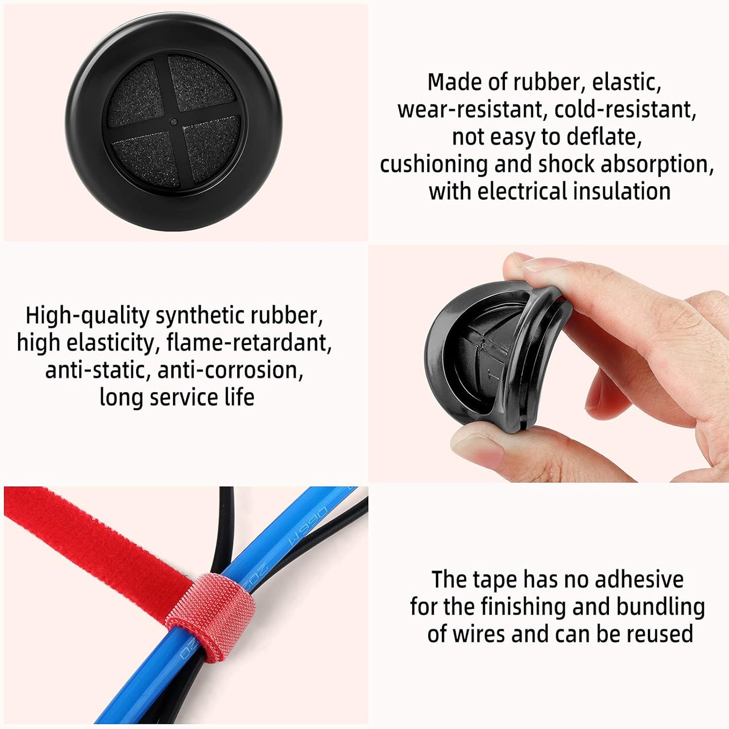 30Pcs 1-1/2" Rubber Grommet, Drill Hole Firewall Hole Plugs Wire Protection, Rubber Plugs for Holes Assorted Sizes with Cable Sticky Tape and Small Tool