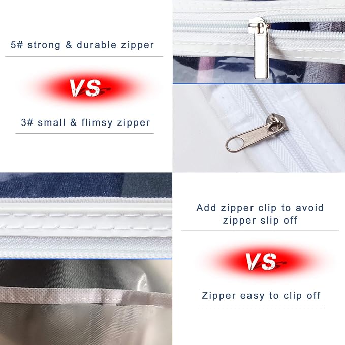 Zilink Clear Garment Bags for Storage 40 inch (2 Pack) Hanging Garment Rack Cover Suit Bags Organizer Hanging Clothes Cover for Suit Coats Jackets Dress Storage