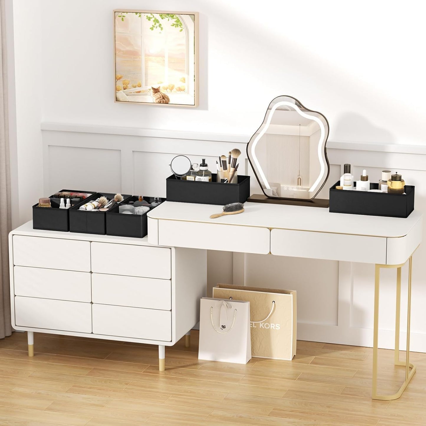 DIMJ Drawer Organizer Clothes 14 Pack - Foldable Baby Organizers and Storage & Dresser Organizer for Bedroom, Closet - Nursery Organization Dresser Dividers for underwear, Sock,Bra, Belt, Tie, Black