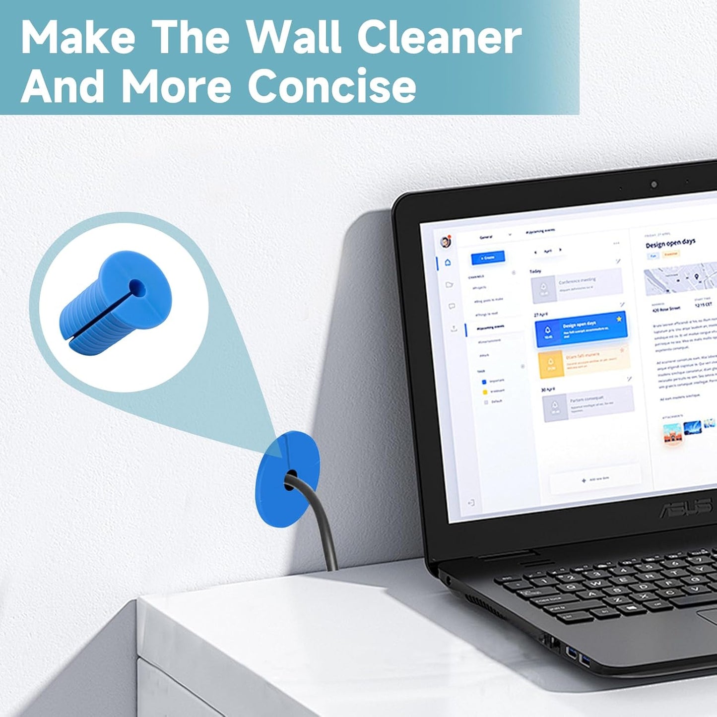 2 Pcs Starlink Cable Routing Kit for 1 Inch Wall Hole, Blue Silicone Wall Grommet for Ethernet Cable, Perforated Cable Punch Grommet, Starlink Accessories