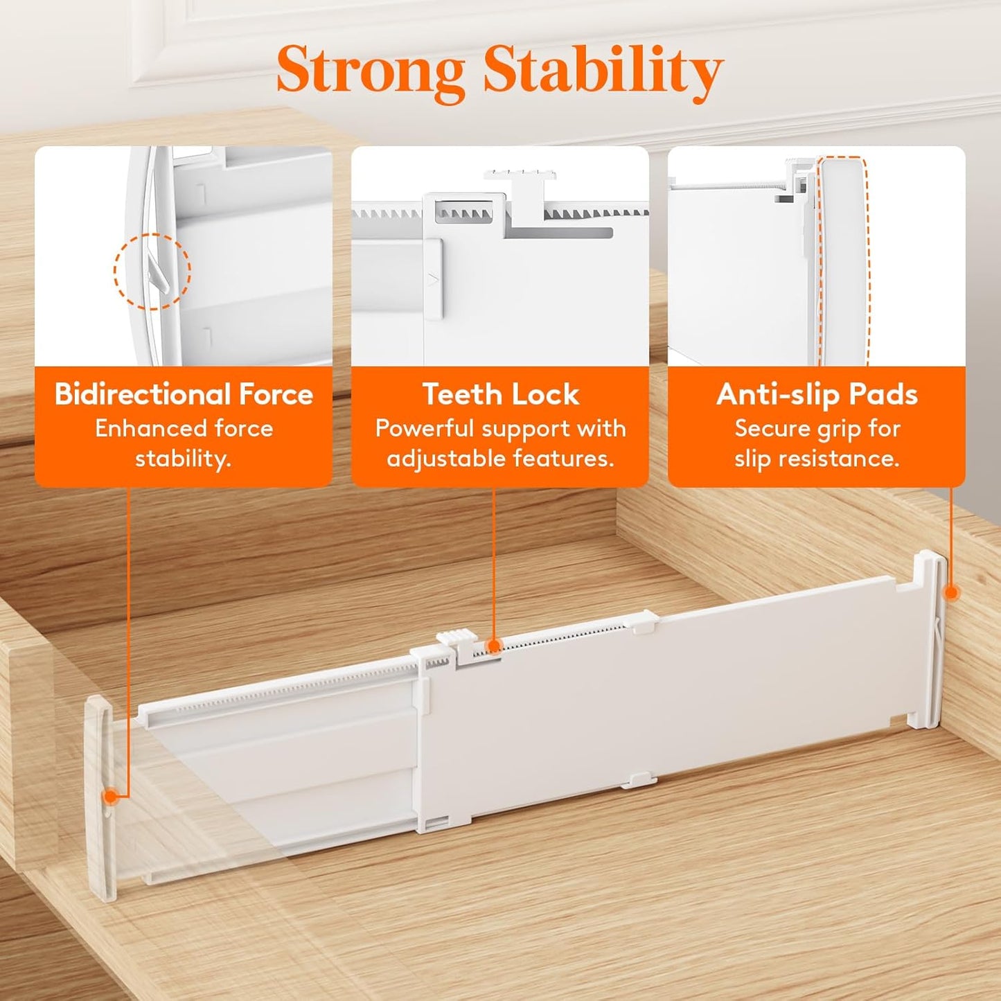 Lifewit 12 Pack Drawer Dividers 4" High, 13.8-22.5" Dresser Drawer Divider, Adjustable Drawer Organizers for Clothes, Plastic Drawers Separators for Dresser, Bedroom, Bathroom, Kitchen, Office