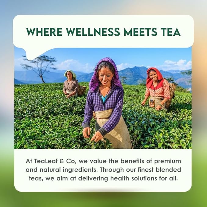 Tea Leaf & Co. Chamomile Green Tea Bags (50 Count), Lemon Extract & Lemongrass Green Tea, Caffeinated, Real & Natural, Blended with Fresh Herbs & Spices, Gluten Free