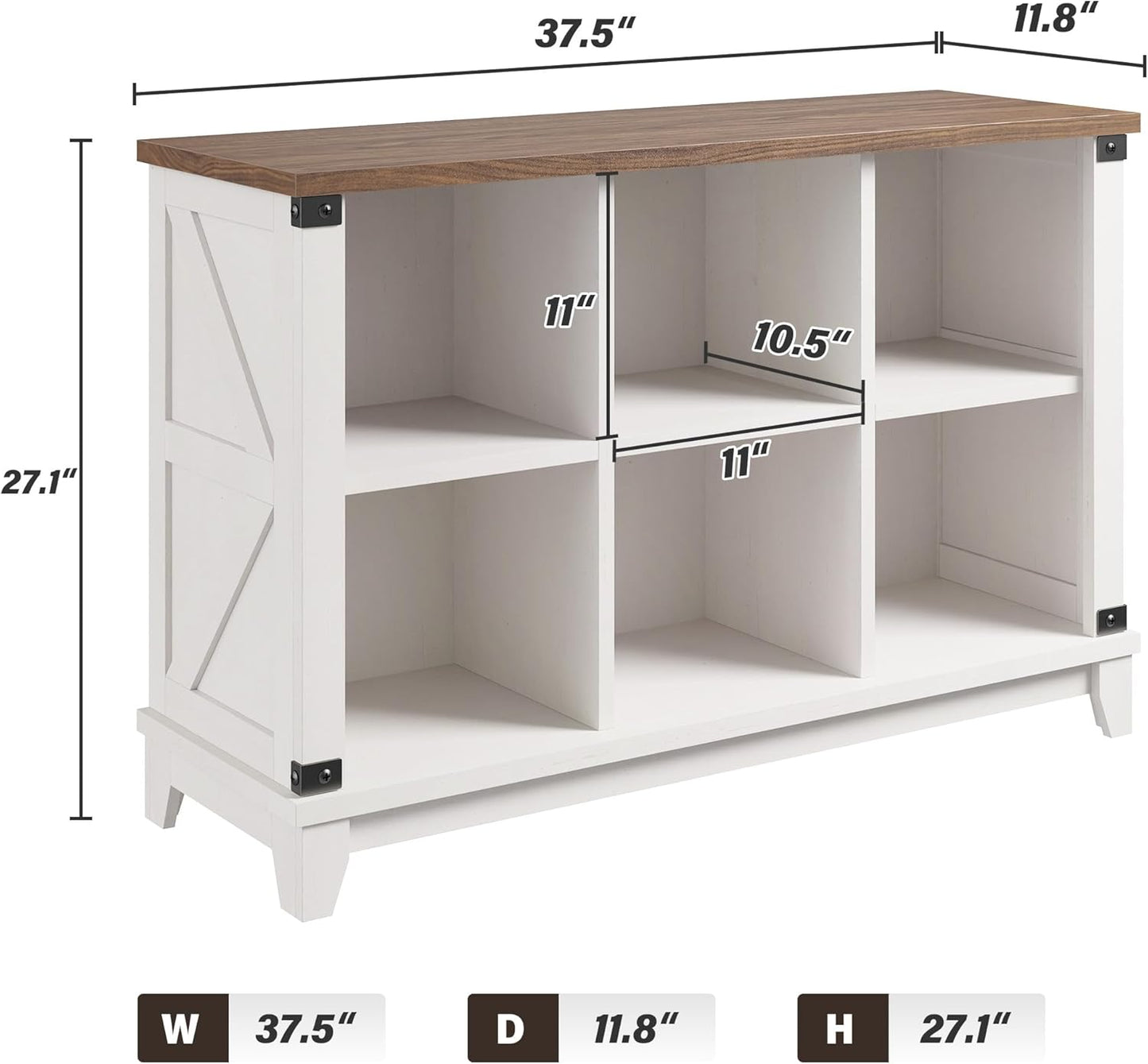 EnHomee 6 Cube Storage Organizer and Shelf, Cube Storage Shelf,White Bookshelf with Storage for Bedroom and Home Office