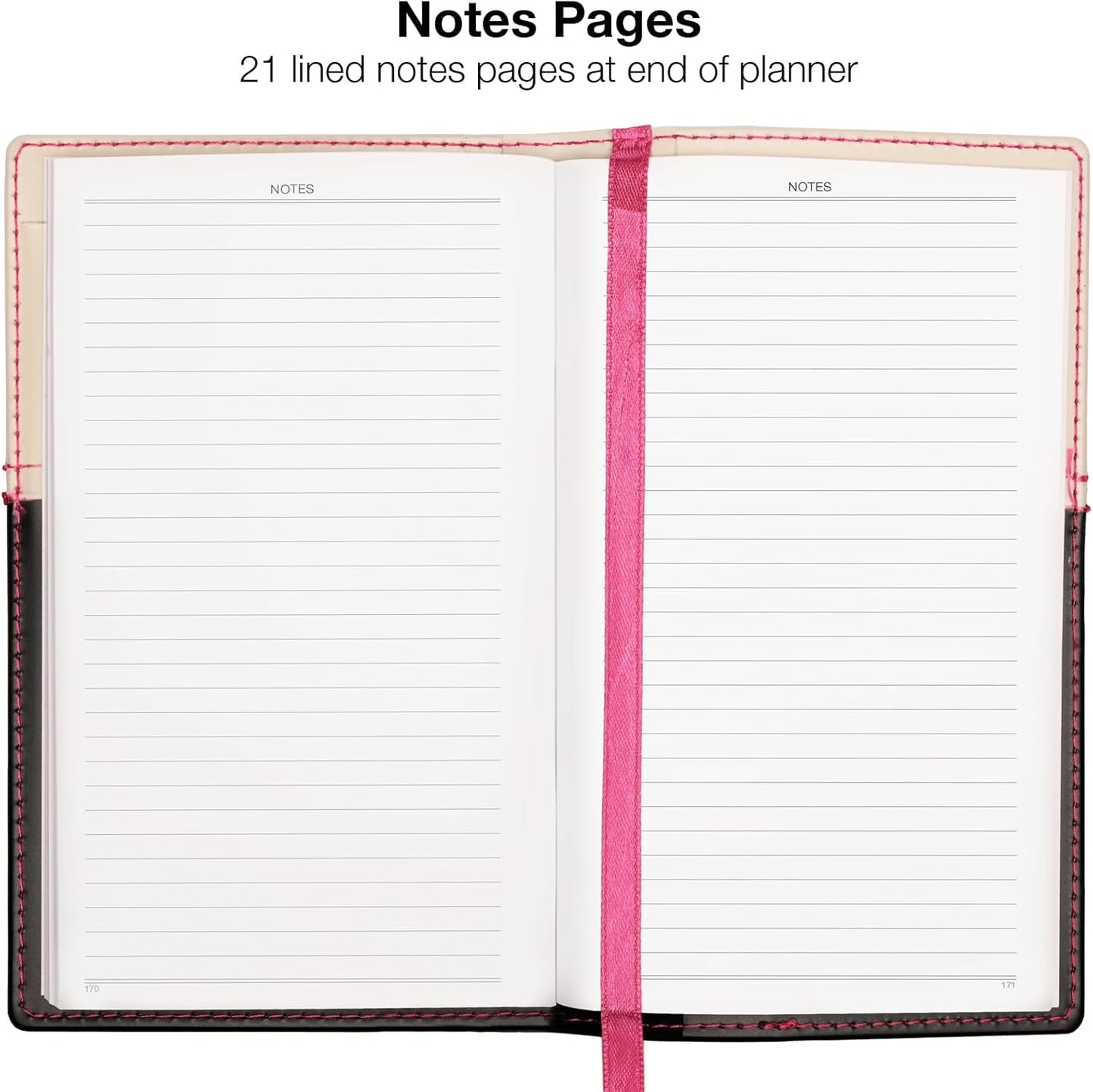 2026 Pocket Planner/Pocket Calendar, 3.5"x6": Includes 14 Months (November 2025 - December 2026) / 2026 Weekly Planner/Weekly Agenda/Monthly Calendar Organizer (Pink/Black)