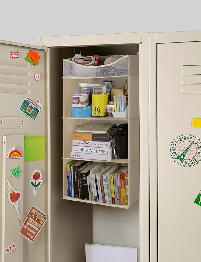 StorageWorks Hanging Closet Organizer, 3-Shelf Hanging Closet Shelves with Top Shelf, 15 ¾"W x 12" D x 31" H, Extra-Large Space, Ivory White