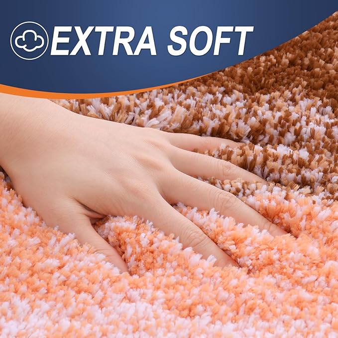 OLANLY Bathroom Rugs Mat 36x24, Extra Soft Absorbent Microfiber Bath Rugs, Rubber Backing, Quick Dry, Machine Washable Bath Mats for Bathroom Floor, Tub and Shower, Home Decor Accessories, Orange