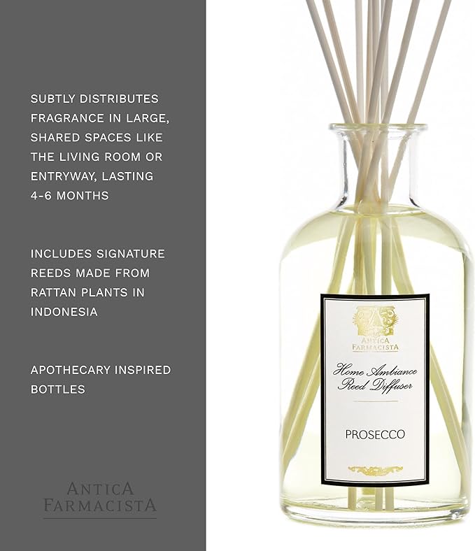 Antica Farmacista Home Ambiance Diffuser - Long-Lasting Reed Scent Diffuser - Luxury Room Freshener Gift - Prosecco, 16.9 fl oz