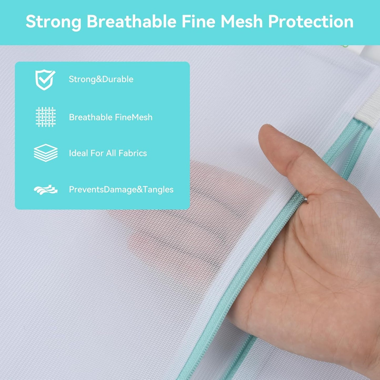 OTraki Mesh Laundry Bag for Delicates 20x24 inch Mesh Wash Bag for Washing Machine Zippered Net Laundry Bag for Bra Underwear Wash Bag Travel Camping College Dorm Home White