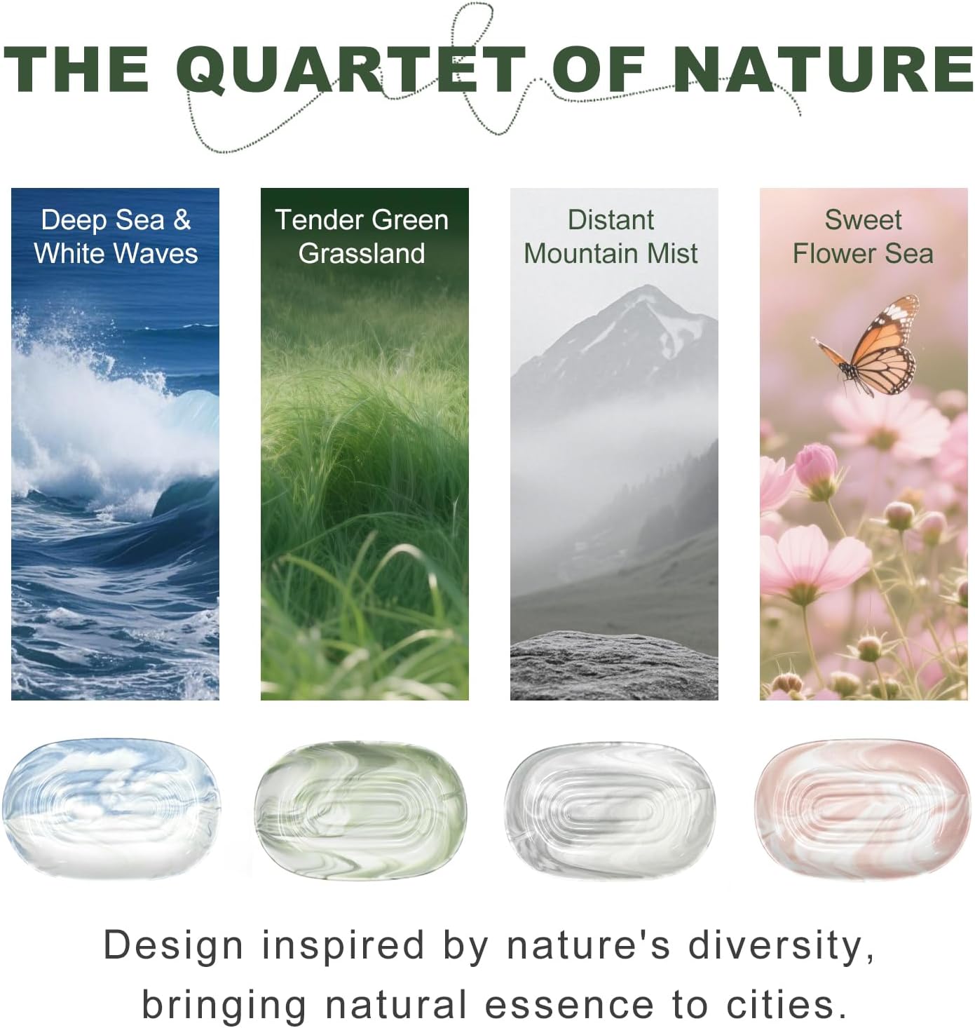 Elegant Ceramic Soap Dish for Shower with Unique Marble Texture, Decorative Bar Soap Holder for Bathroom & Kitchen, Easy Clean Versatile Oval Soap Dishes for Soap Bar