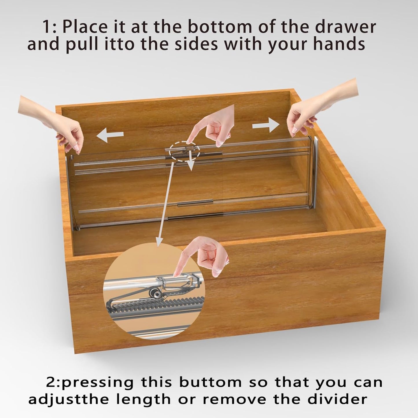 5 Pack 6" High Adjustable Drawer Dividers for Clothes,Expandable From 12-20" Clear Drawer Organizers, PC Plastic Separators for Dresser/Bedroom/Bathroom/Kitchen/Office Storage