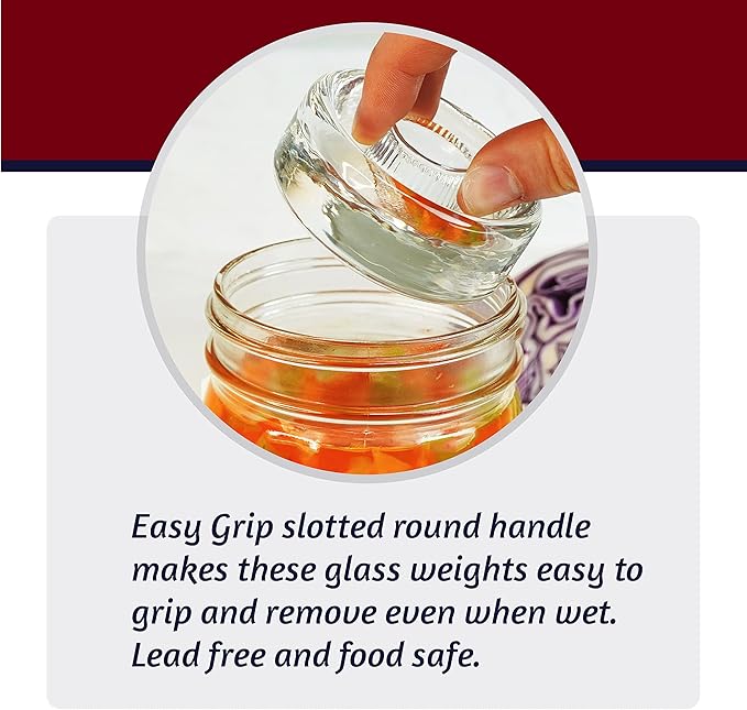 Mason Jar Fermentation Kit - Food Grade Fermenting Lids for Wide Mouth Mason Jars, includes Easy Grip Fermenter Lids 4-Pack, Weights and Pump - a Great Starter Sauerkraut Fermenting Kit, Brillenti