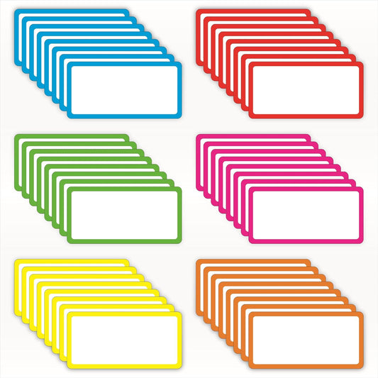 48 Pack Magnetic Dry Erase Labels - Magnetic Blank Cards with Color Borders, Reusable Name Tags - Dry Erase Labels for Home, Office, Classroom - 2 x 4 Inches
