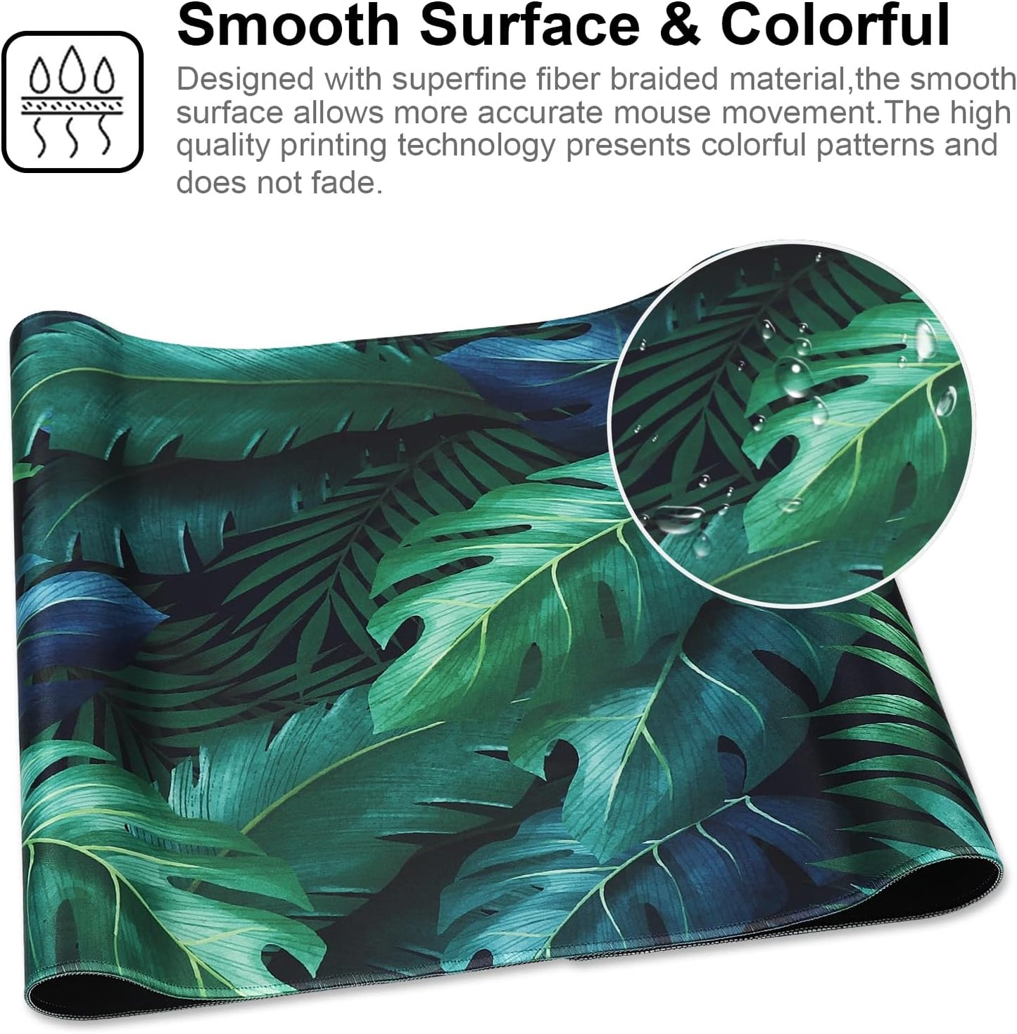 XXL Gaming Mouse Pad 35.4x15.7 Professional Large Mouse Pad & Computer Game Mouse Mat-90x40 Greenleaf