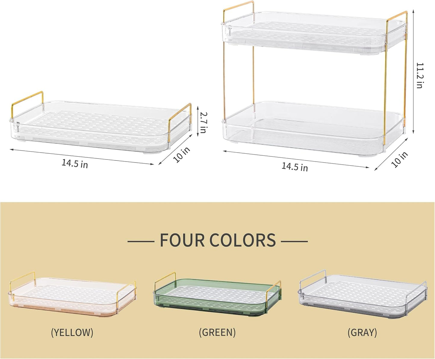 Coffee Bar Accessories, Station Organizers,Large Capacity Storage with Drain Board,Whisky Tray,Mug Tea Cup Holder Coffee Bar Organizer, White Clear
