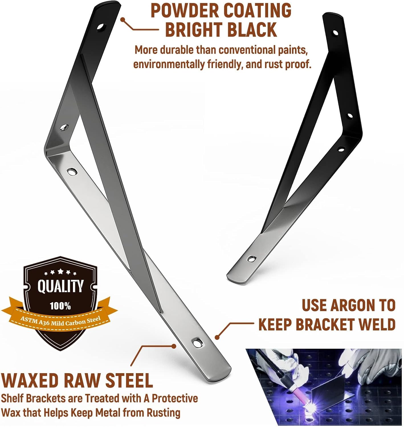 LEOPO Corner Floating Shelves Wall Mounted Set of 6, Corner Wall Shelves Rustic Wood Storage Display for Home Decor, Bedroom, Living Room, Kitchen, Office, Bathroom, Laundry Room, Reddish Brown