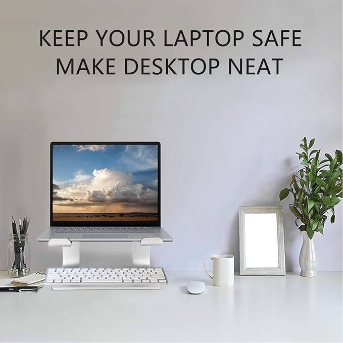 Urmust Laptop Stand for Desk - Ergonomic Computer Stand Riser Holder for MacBook Air Pro, Dell, HP, Lenovo, Samsung, Alienware Laptops 11-15.6" (Silver, Up to 15.6" Laptop)
