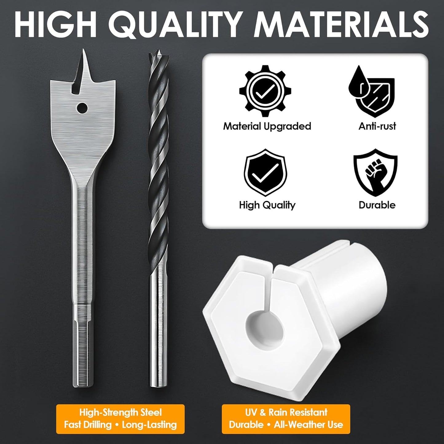 Saillong Cable Routing Kit for 3/4 Inch Wall Hole Compatible with Starlink, 4 Pcs Cable Grommet for Wall Pass Through, Mounting Kit Include 3/4'' Spade Drill Bit Wires Clips Routing Tool,Total 59 Pcs