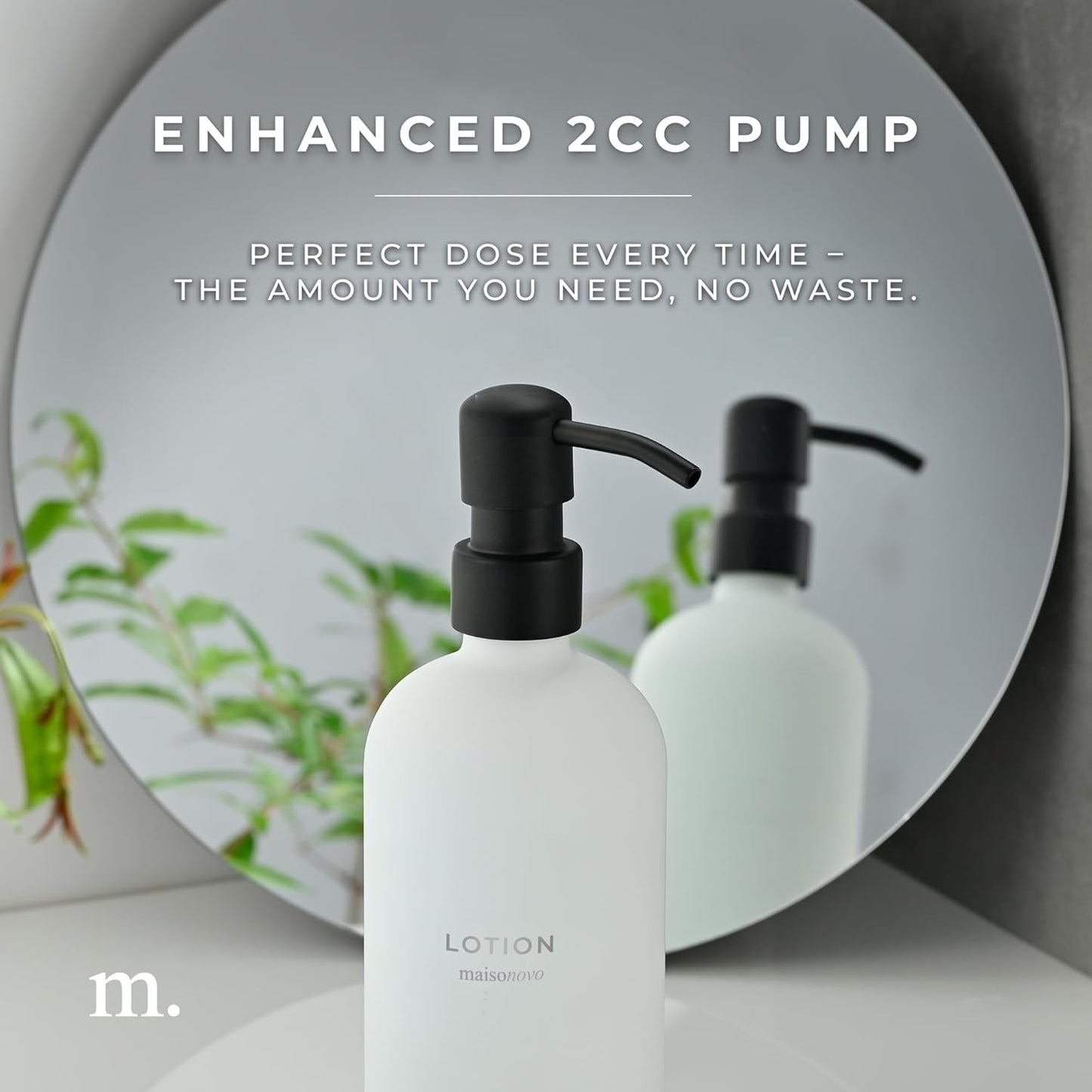 MaisoNovo Soap Dispenser 2-Piece Set | 16.9oz Clear Bottles with Black Stainless Steel Pumps