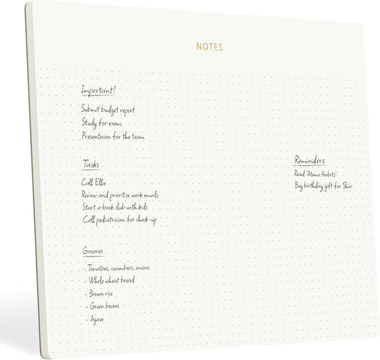 Mouse Pad Notepad for Professionals, 9.8" x 7.9", 50 Sheets, Minimalist, Gold Foiled, Dotted Layout, Executive's Desk Note Pad, To Do List Notepad, Eco-friendly, FSC™ Certified Planner Pad
