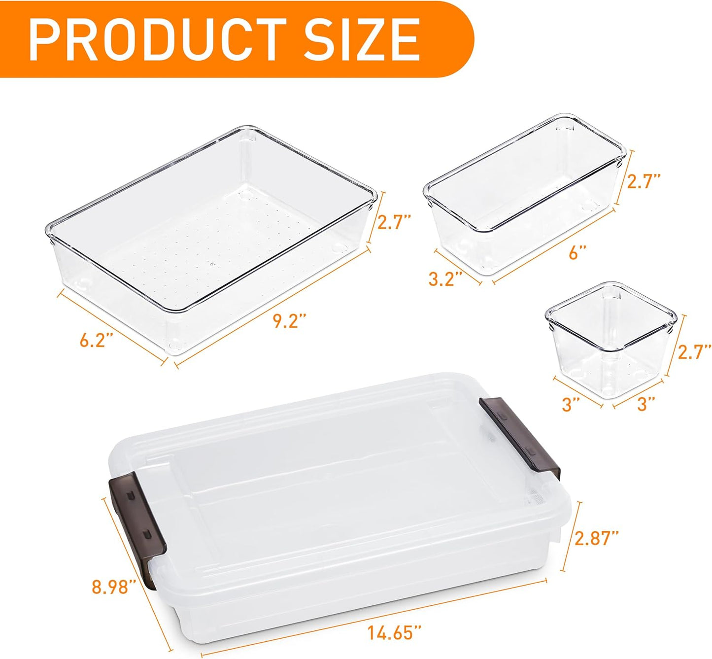 ITYLIFE CITYLIFE 2 PCS Plastic Storage Bins with Removable Tray Portable Craft Storage Box with Snap Clip Stackable Plastic Compartment Organizer Box for Jewelry, Widgets, Bead Organizer, Art Supply