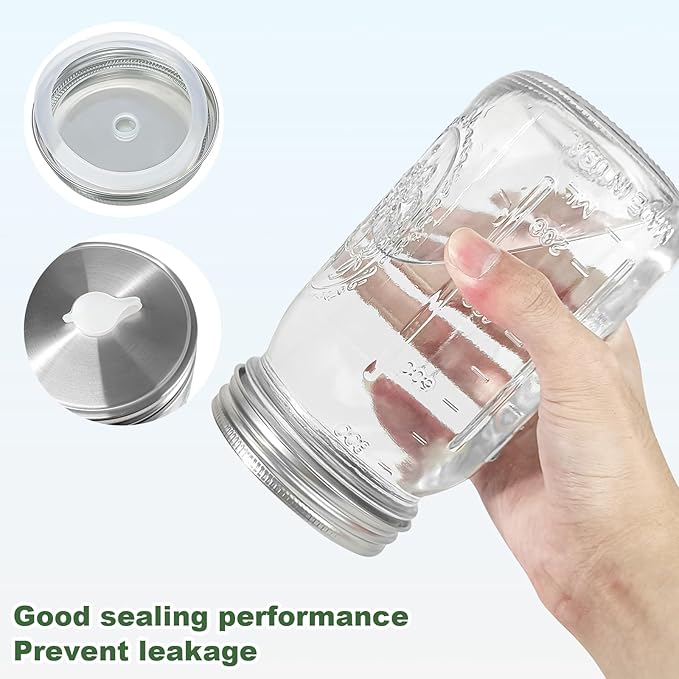 2 Pack Fermentation Jar Kit,32 oz Mason Jar Fermentation Kit with Fermenting Weights and Airlocks,Wide Mouth Mason Jar for Pickling, Canning and Sauce