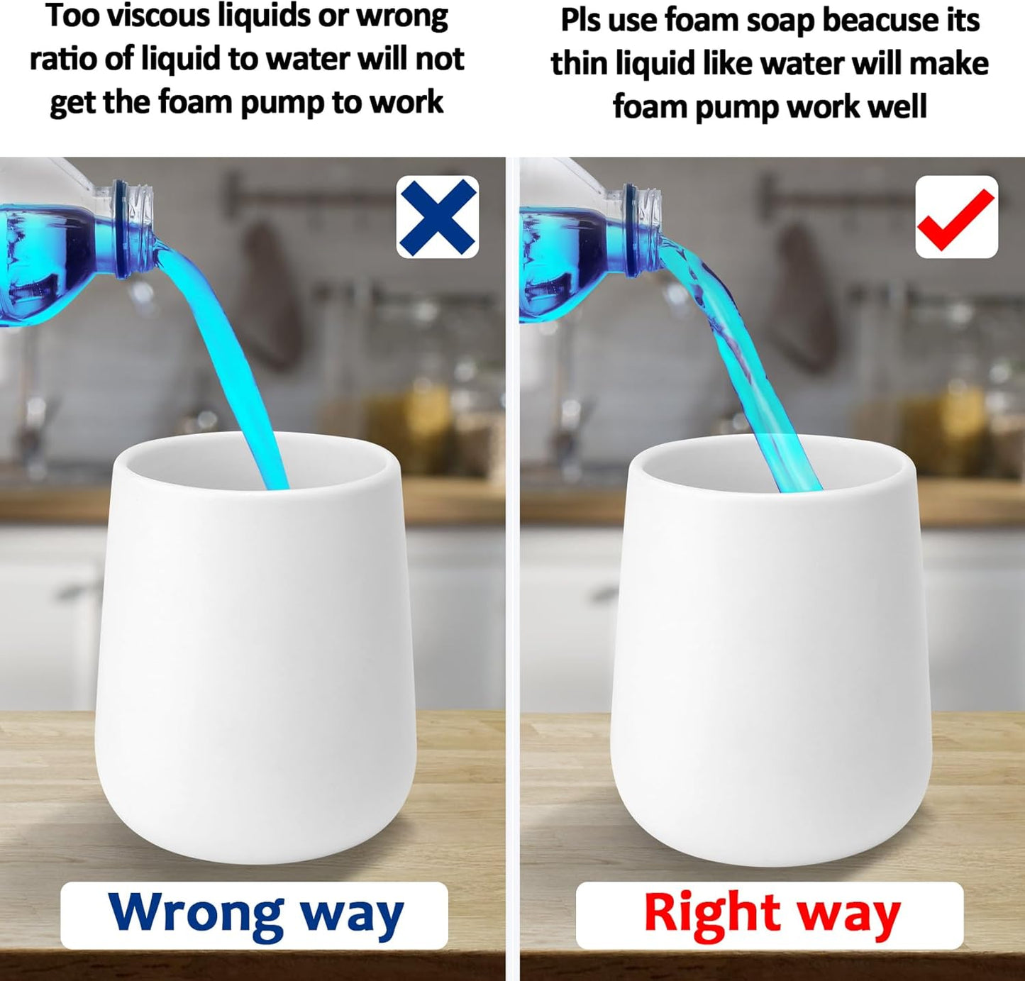 Soap Foaming Dispenser Ceramic with Easy-to-Press Pump Hand Foam Dispenser for Shampoo Bathroom Kitchen 12 oz 2pcs