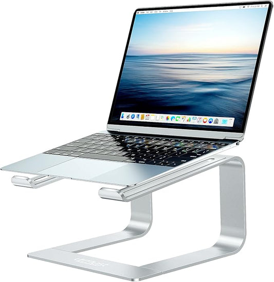 Urmust Laptop Stand for Desk - Ergonomic Computer Stand Riser Holder for MacBook Air Pro, Dell, HP, Lenovo, Samsung, Alienware Laptops 11-15.6" (Silver, Up to 15.6" Laptop)