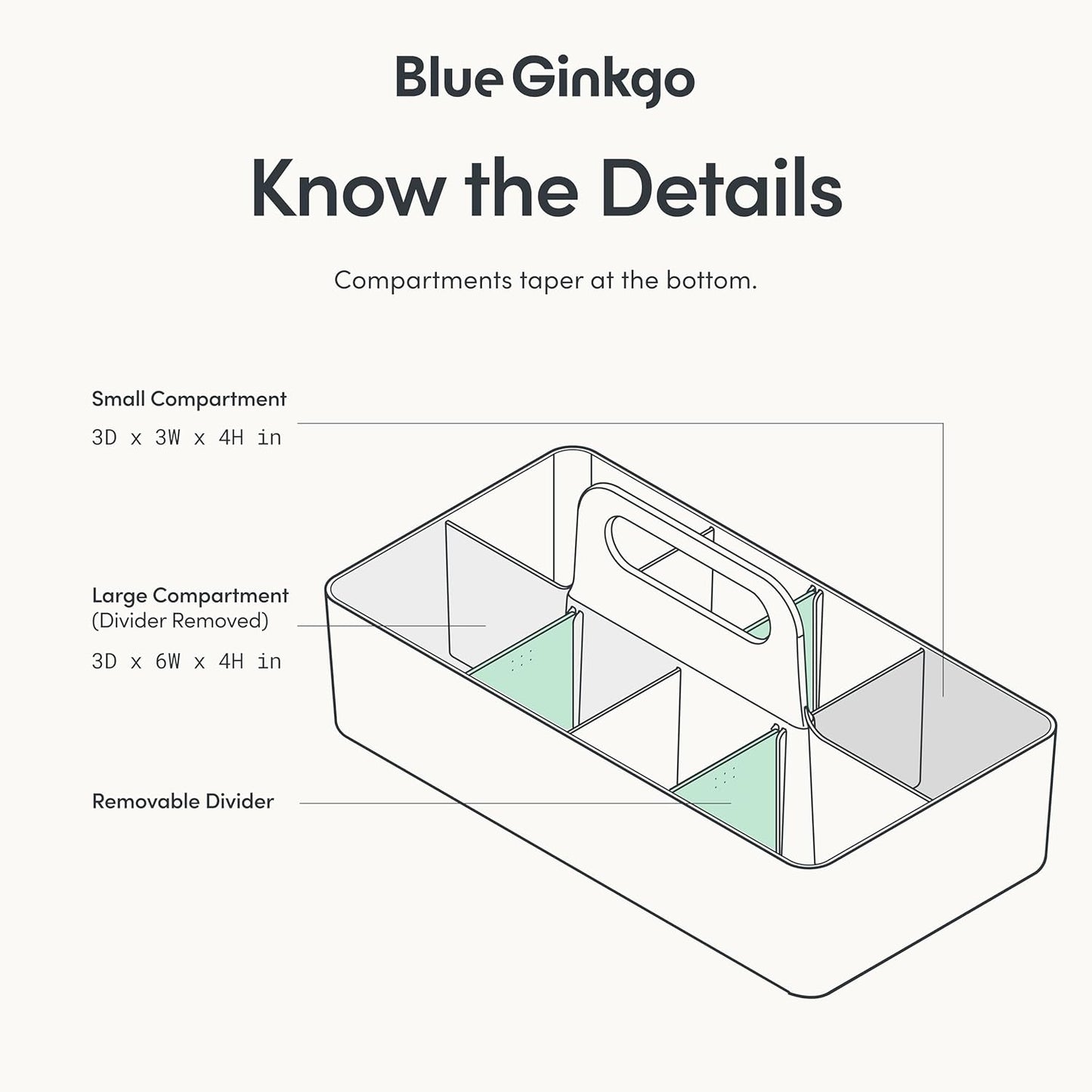 BLUE GINKGO Stackable Organizer Caddy – Korean-Made Portable Tote for Bathroom, Office, Crafts, or School Supplies (Long Rectangle, Yellow)