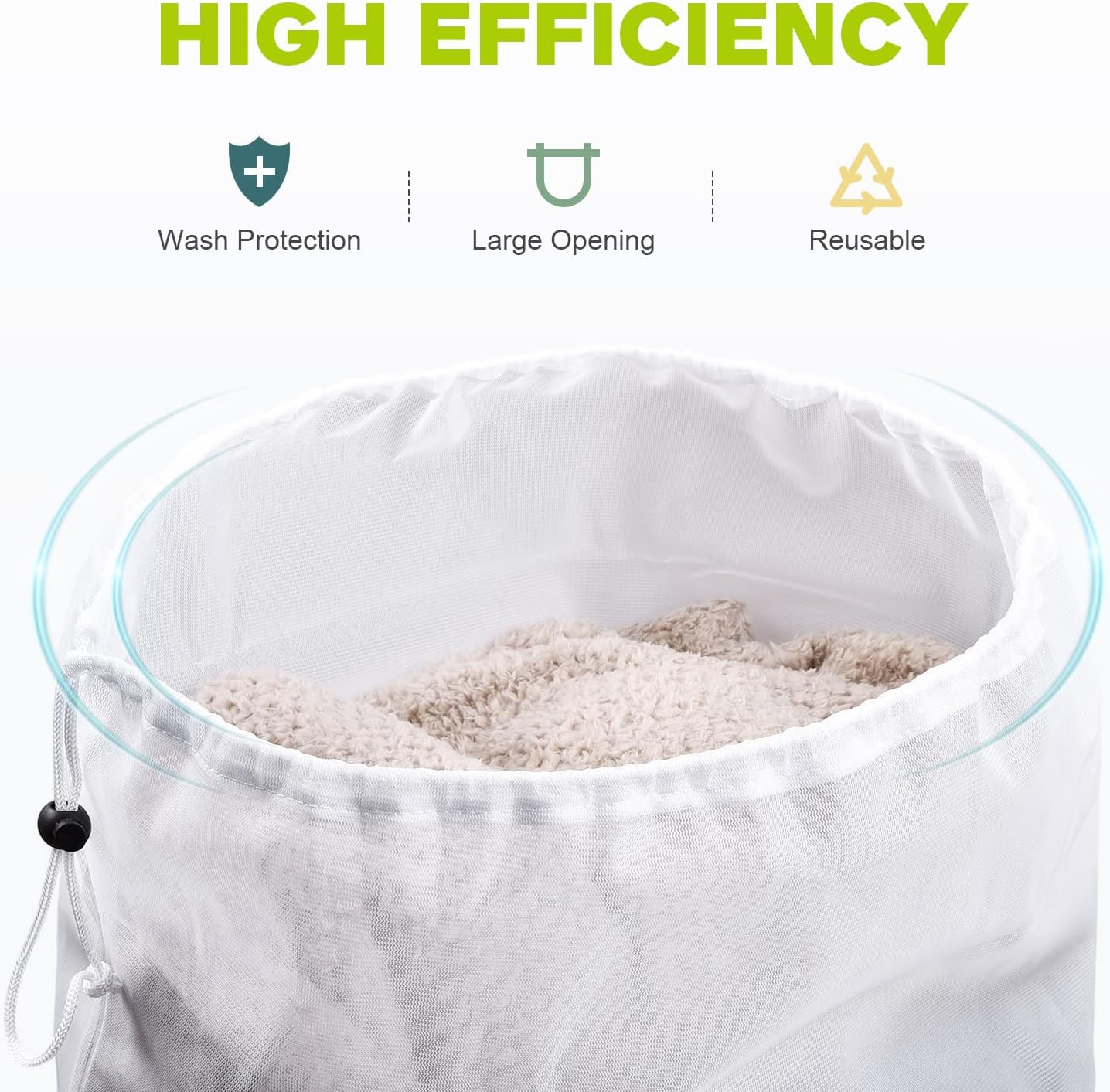 OTraki 2 Pack Mesh Laundry Bag 20x24 Inch Heavy Duty Laundry Fine Mesh Bags Dirty Clothes Drawstring Laundry Wash Bag Delicates Net Storage Travel Bag Machine Washable for College Home Dorm White