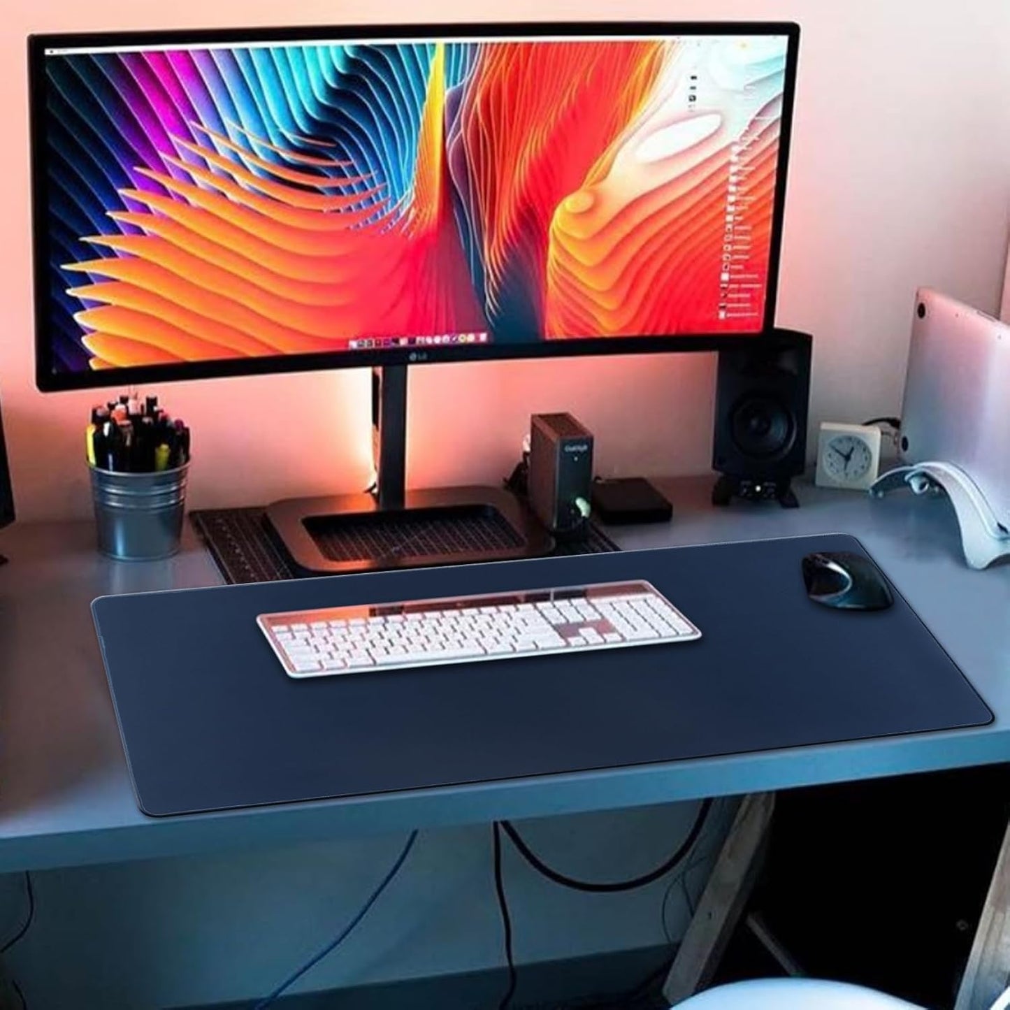 XXL Gaming Mouse Pad 35.4x15.7 Professional Large Mouse Pad & Computer Game Mouse Mat-90x40 Darkblueus