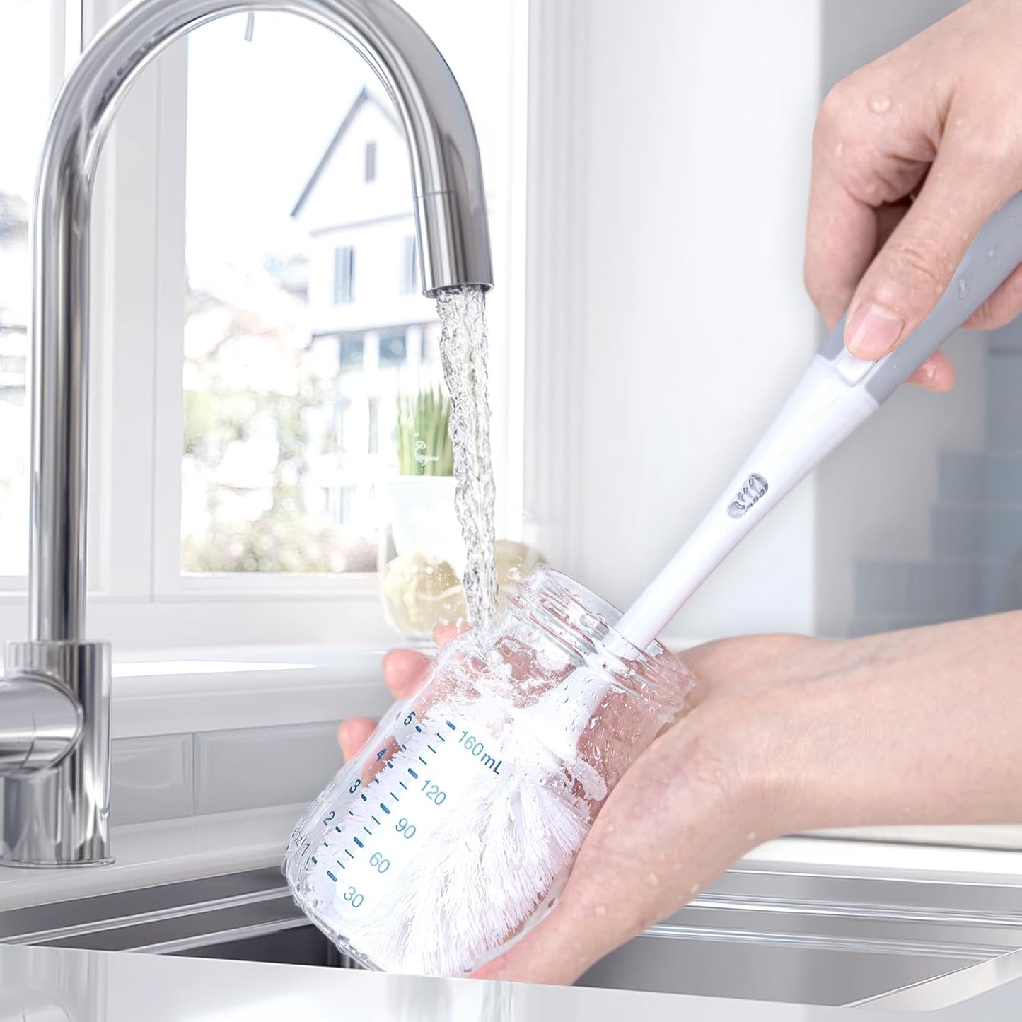 Termichy Travel Bottle Cleaning Kit: Portable Drying Rack & Brush Set for Working Moms - Compact Baby Essentials for Hotel & Camping