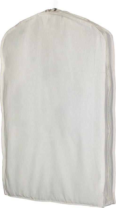 100% cotton canvas garment bags for closet storage and travel 4" Gussets bags with Side Zipper for clothes,coats,jackets,shirts,dresses garment cover for hanging clothes storage (24 * 42 * 4")