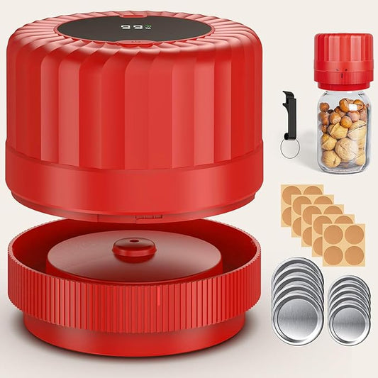 Fully Automatic Mason Jar Vacuum Sealer Kit - Auto Stop Mason Jar Vacuum Sealer Kit, Jar Vacuum Sealer for Mason Jars, Jar Vacuum Sealer, A Must-Have for Canned Foods Pantry Canning Pickling