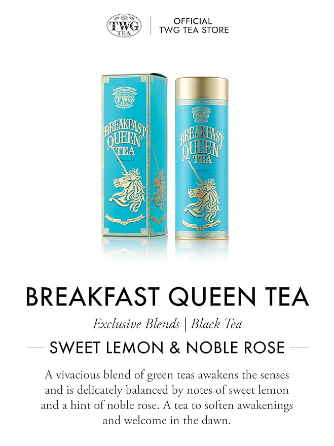 TWG Tea | Breakfast Queen Tea | Green Tea | Rose Petals | Haute Couture Tin, 100g | Gift Set