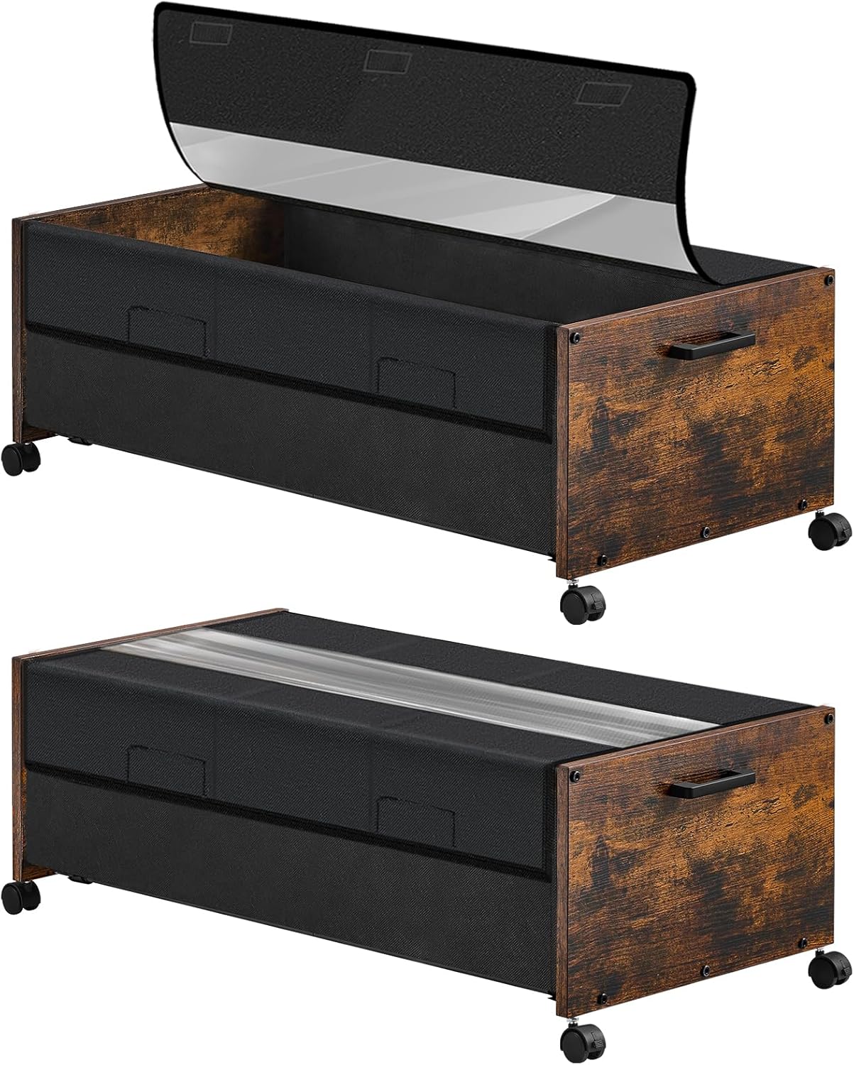 Under Bed Storage with Wheels XXL Size, Under Bed Storage Containers, UnderBed Drawers with Metal Frame, for Clothes Shoes Blanket, Patented Design