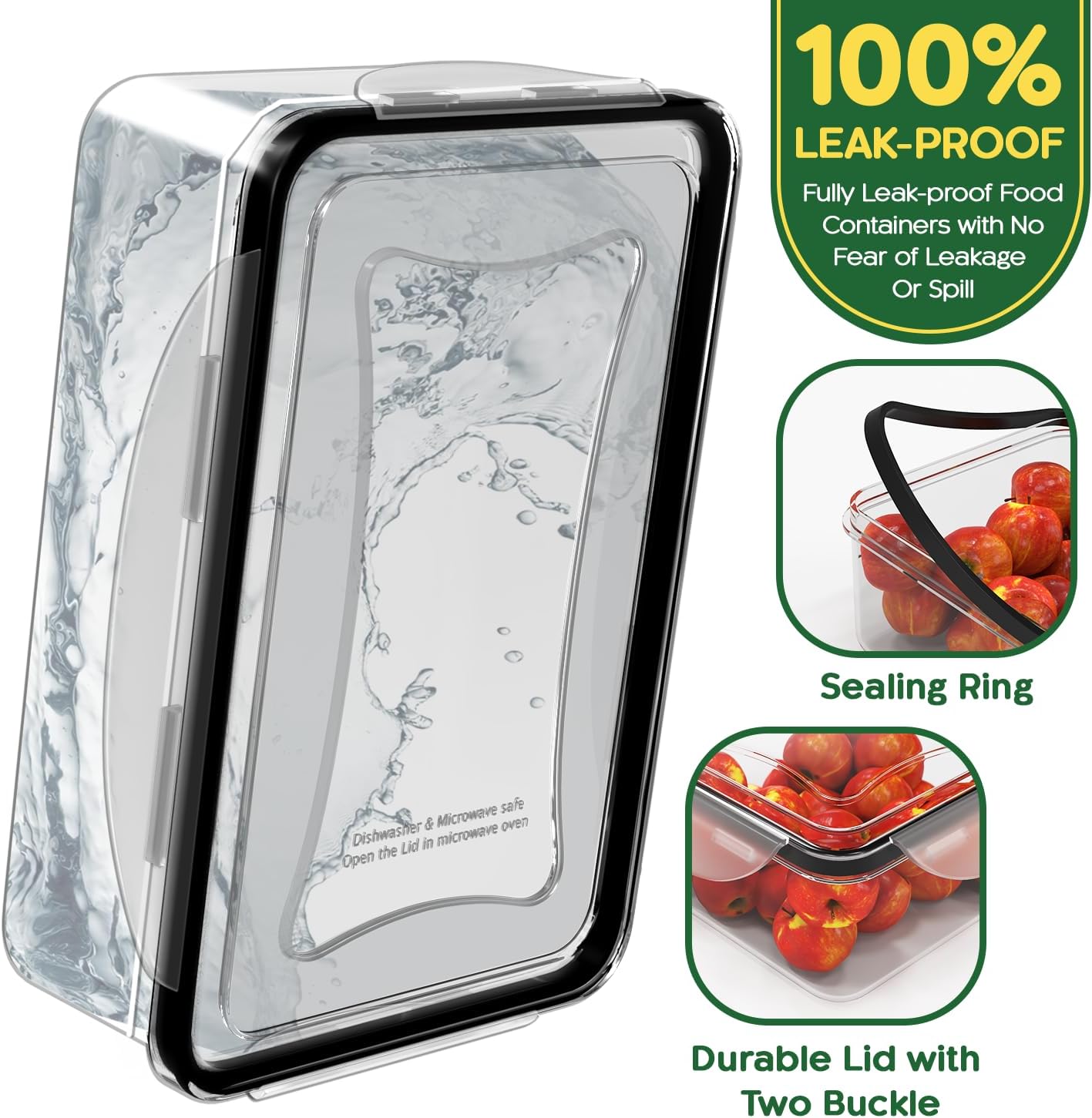 RockBerry 56 PCS Food Storage Containers with Lids Airtight- Plastic Container for Pantry Kitchen Organization-Microwave Dishwasher,Freezer Safe 100% Leak Proof (28 Stackable Boxes-28 Lids)