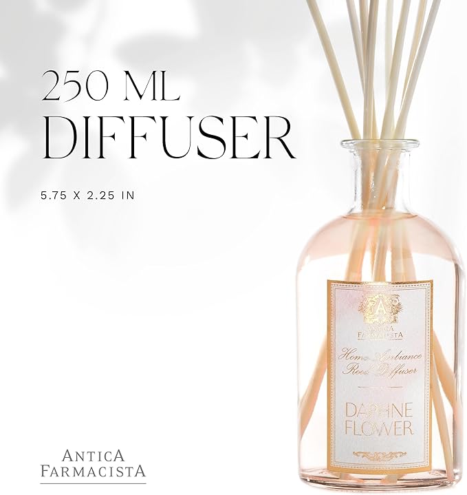 Antica Farmacista Home Ambiance Diffuser - Long-Lasting Reed Scent Diffuser - Luxury Room Freshener Gift - Daphne Flower, 8.45 fl oz