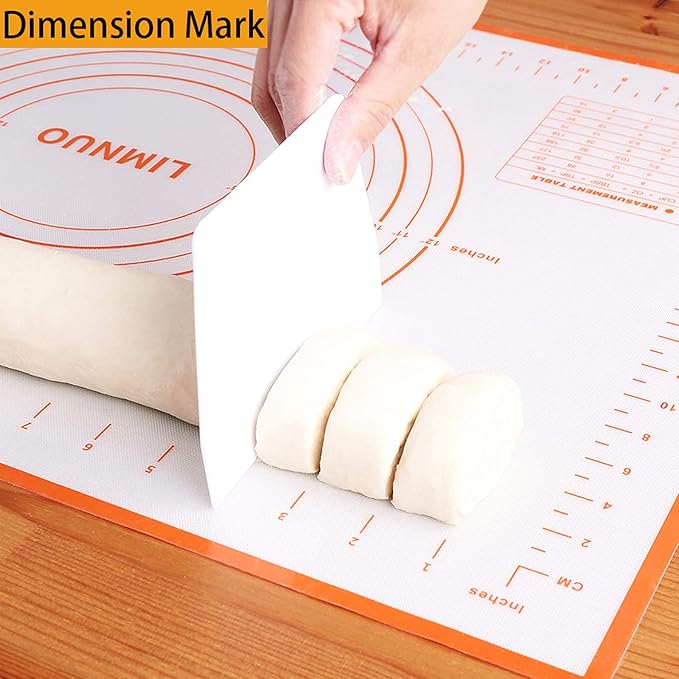 Silicone Baking Mat，Non Stick Rolling Dough with Measurements for Pie Pizza Cookies Fondant Making，Extra Thick Non Slip Silicone Pastry Mat